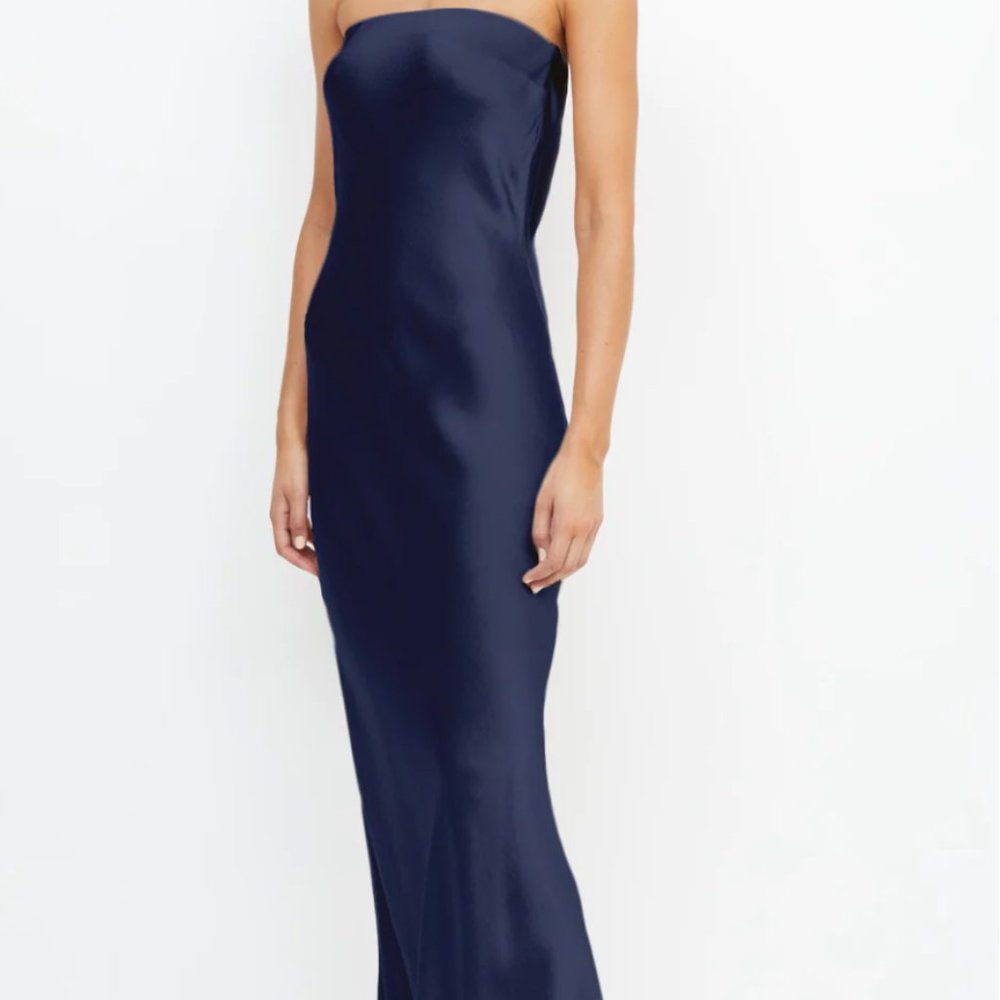 Bec & Bridge Moon Dance Strapless Dress in Ink